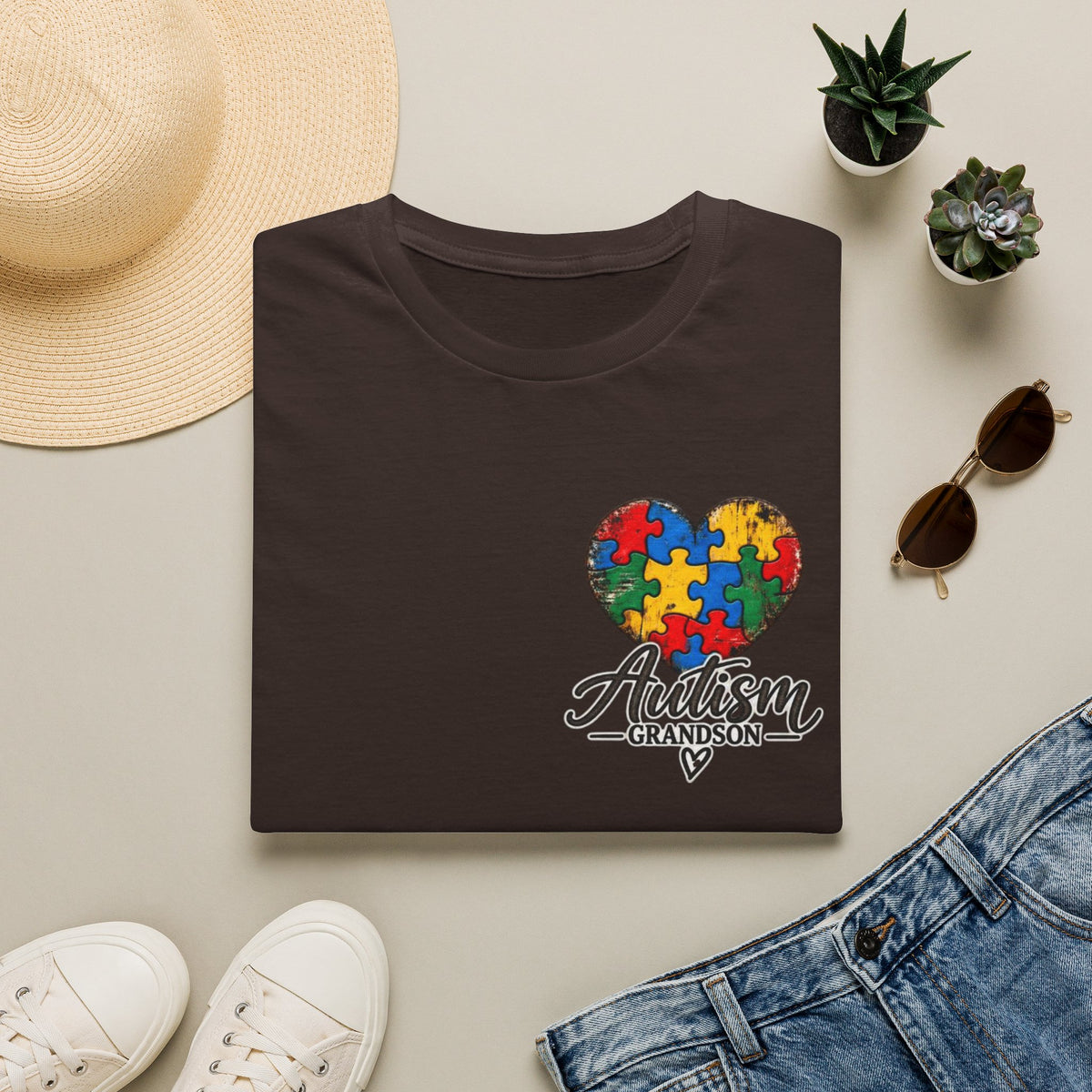 Autism Grandson Cross Tee