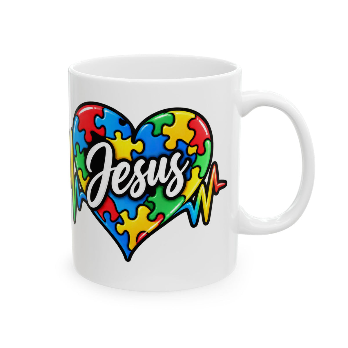 Autism & Jesus Heart Mug