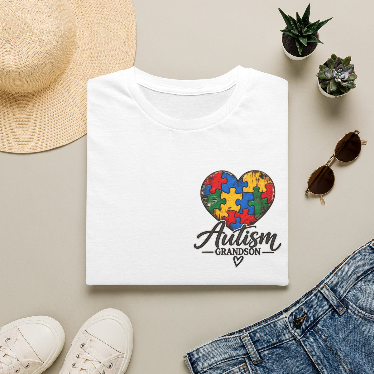 Autism Grandson Cross Tee