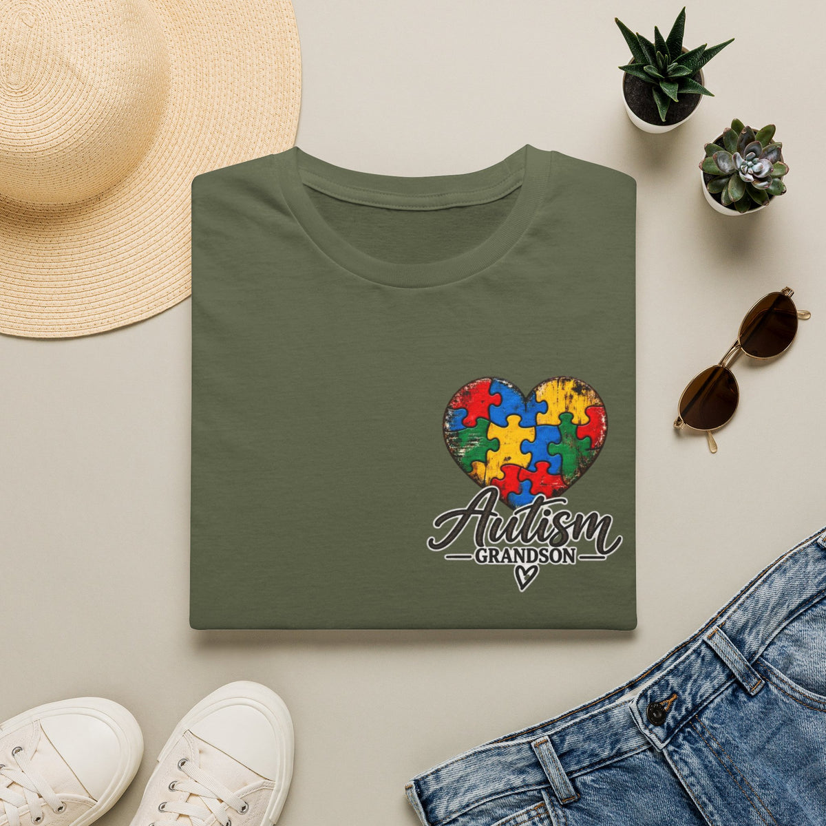 Autism Grandson Cross Tee