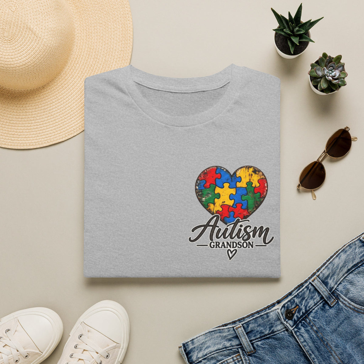 Autism Grandson Cross Tee