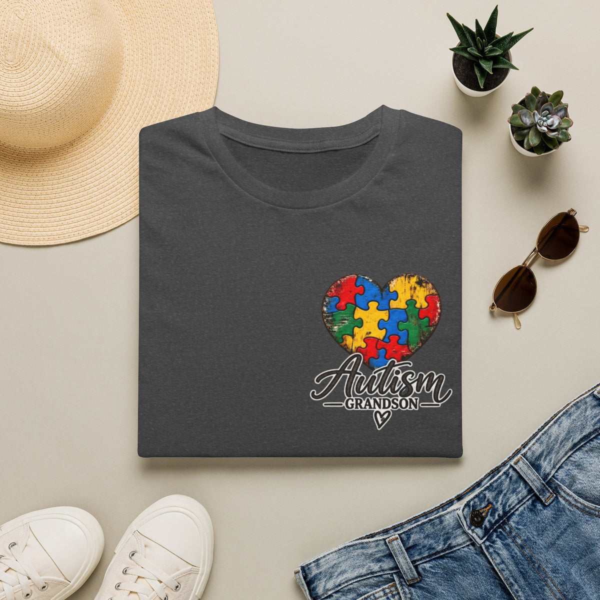 Autism Grandson Cross Tee