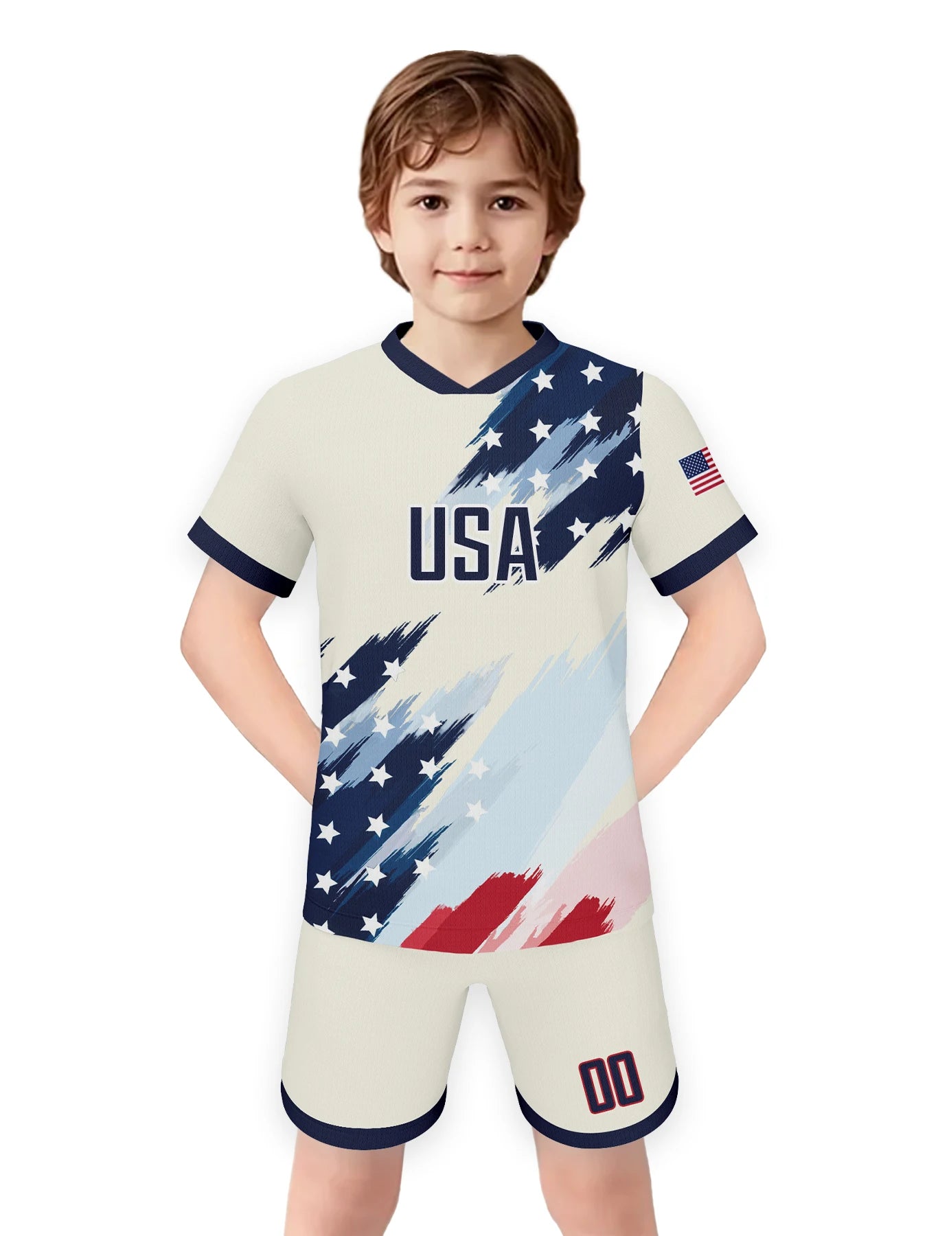 Personalized USA Soccer Uniform for Kids | Custom Name & Number