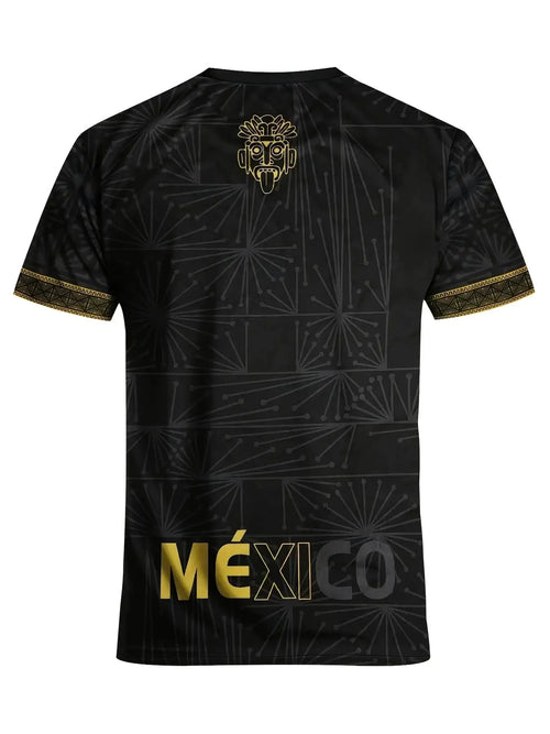Aztec Mexico Premium Black & Gold Soccer Fan Jersey – Lightweight Performance T-Shirt