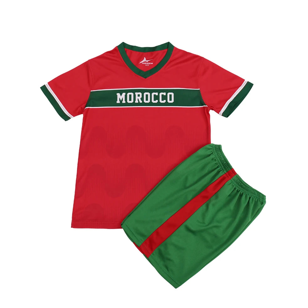 Suruida Kids' Soccer Jerseys Spain Romania Italy Mexico Children Soccer Uniforms Quick Dry Soccer Tracksuit for Boys & Girls