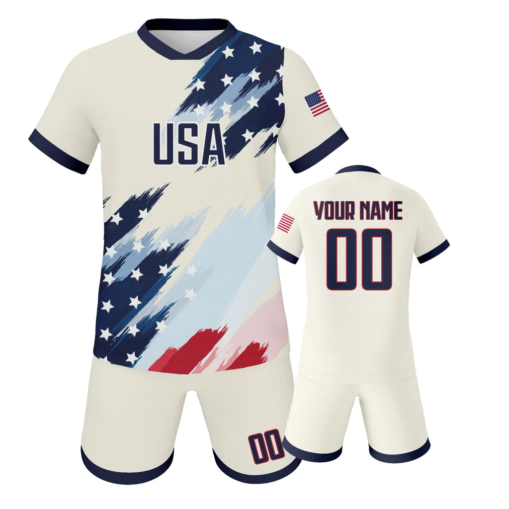 Personalized USA Soccer Uniform for Kids | Custom Name & Number