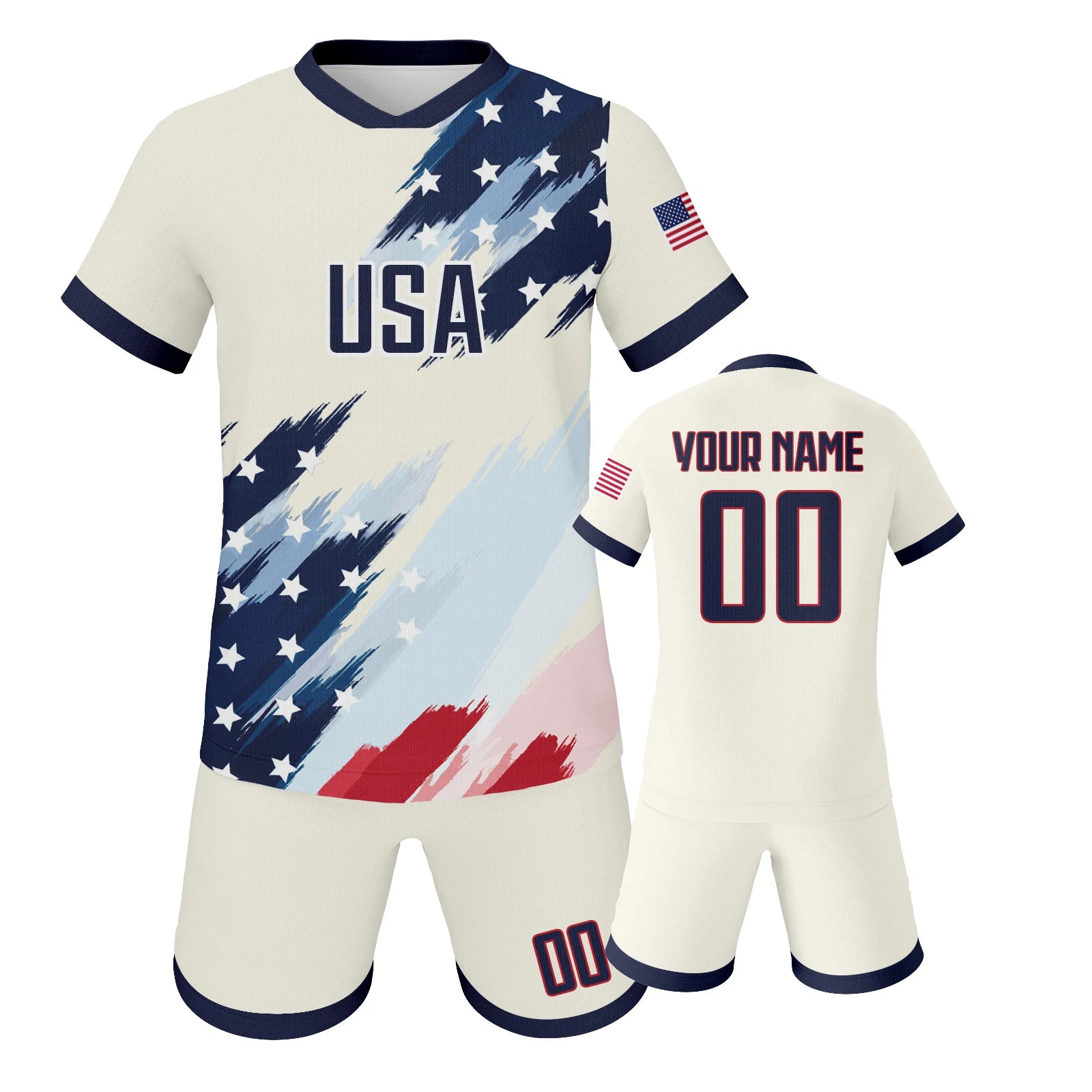 Personalized USA Soccer Uniform for Kids | Custom Name & Number