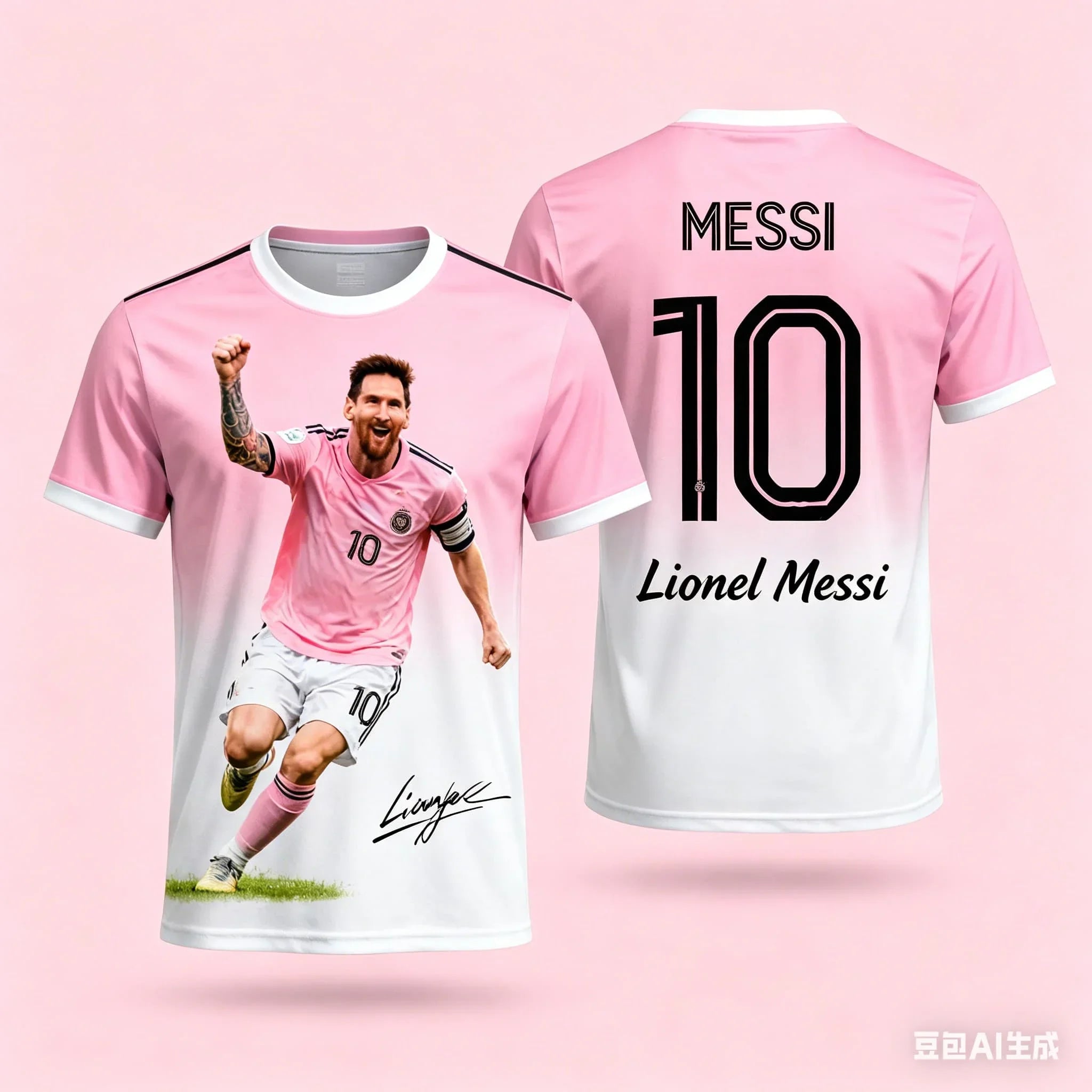 2026  Messi 10 Soccer Jersey Men with Barcelona Inspired Print Front and Messi Name and Number Back Sportswear for Fans