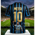 Messi #10 Argentina Football Jersey Blue White Striped 3D Print Shirt Men Women Soccer World Match Fan Short Sleeve Tops