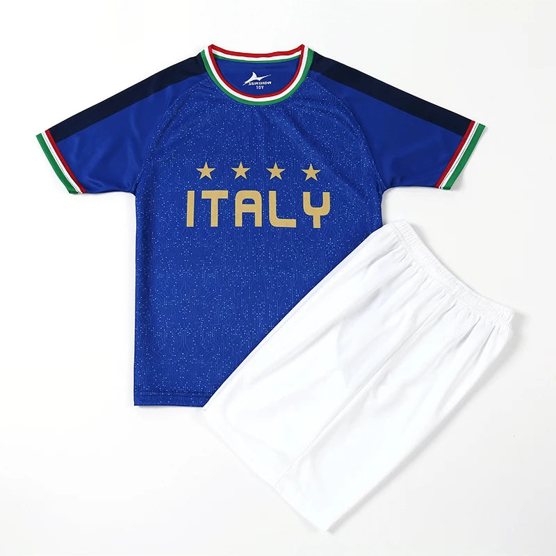 Suruida Kids' Soccer Jerseys Spain Romania Italy Mexico Children Soccer Uniforms Quick Dry Soccer Tracksuit for Boys & Girls