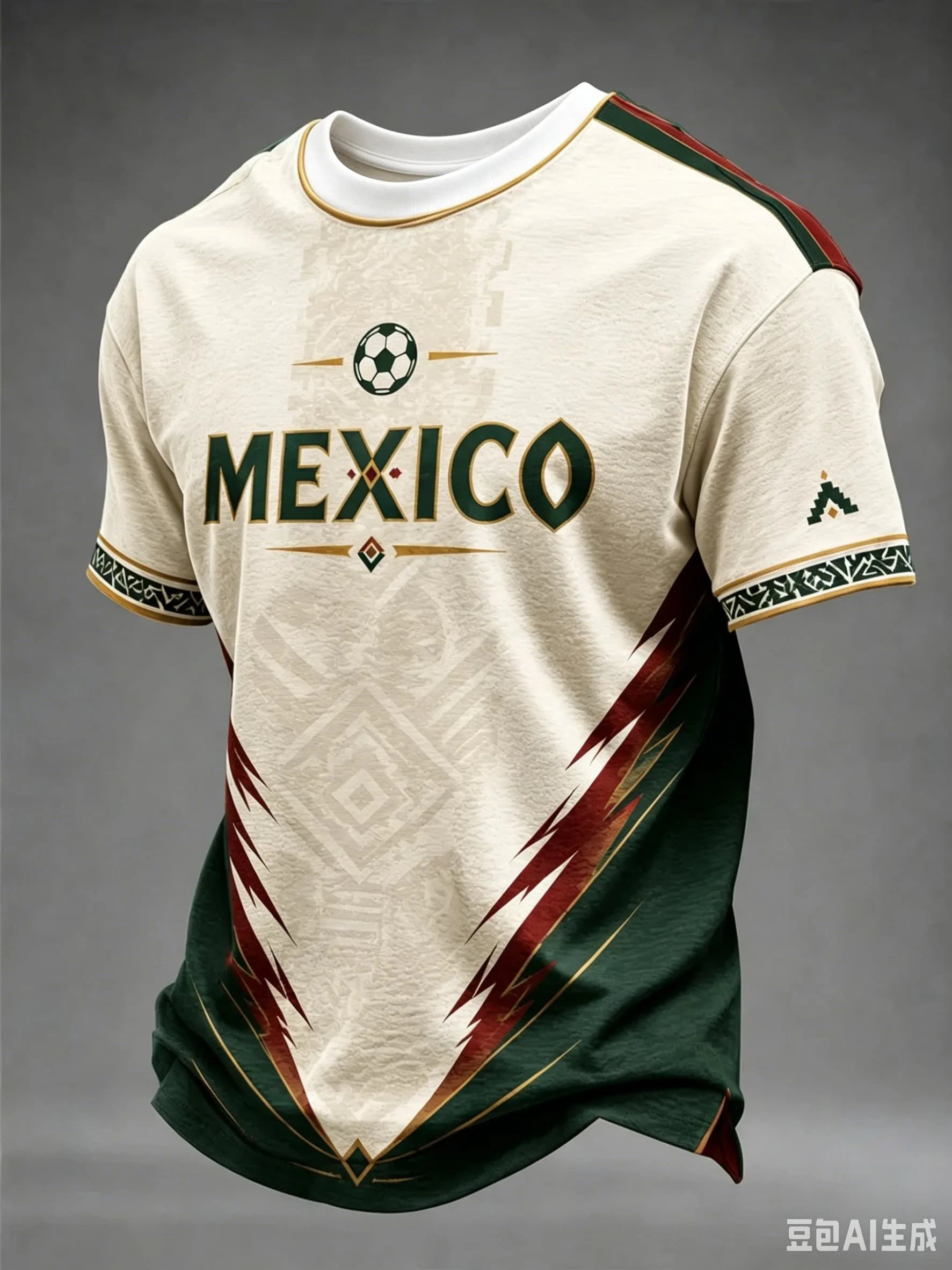 Men Mexico Flat Print Soccer Jersey Crew Neck Short Sleeve T Shirt Red MEXICO Letter  Sports Training Fan Casual Football Tee