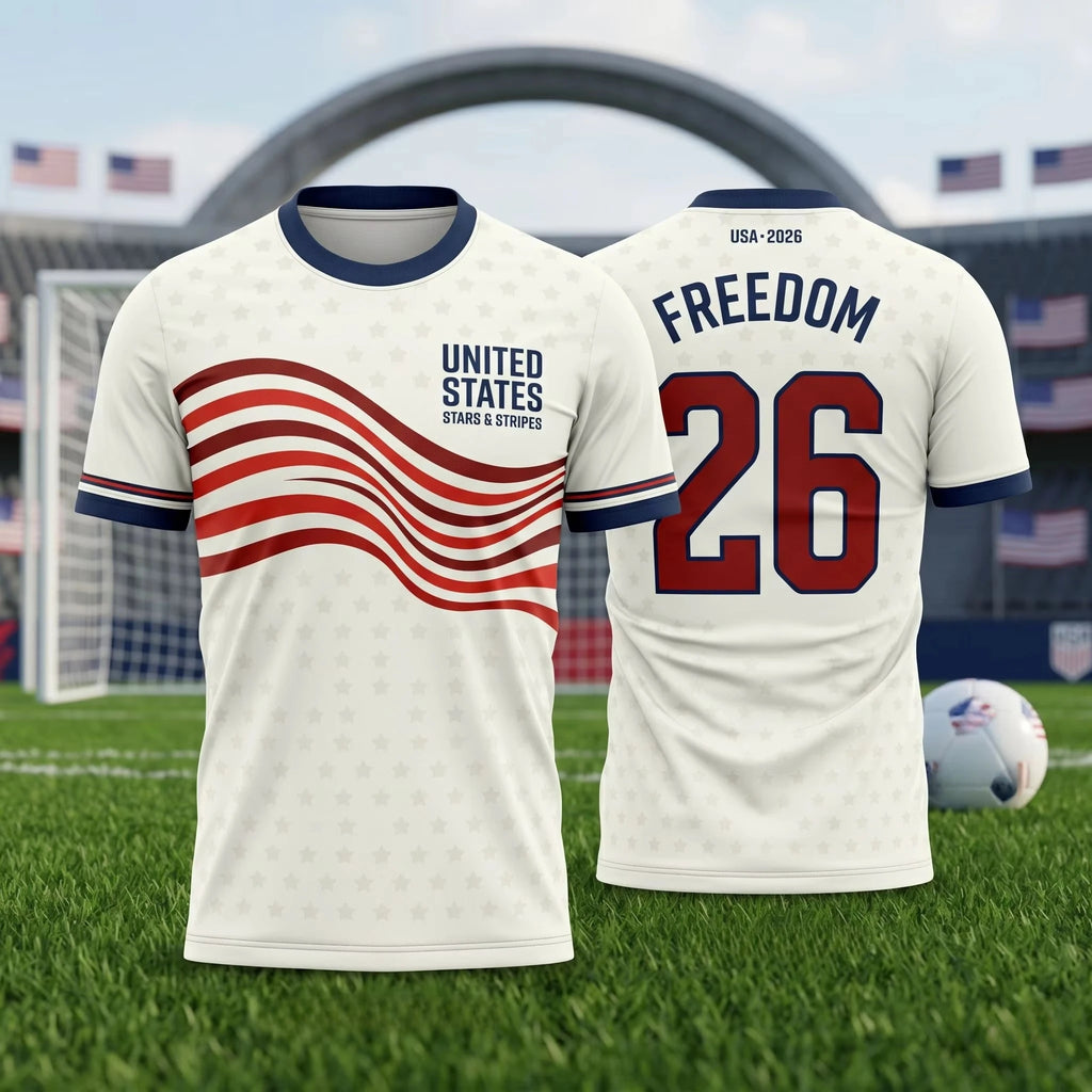 USA Freedom Soccer Jersey | Unisex Patriotic Fan Shirt | Adults & Kids