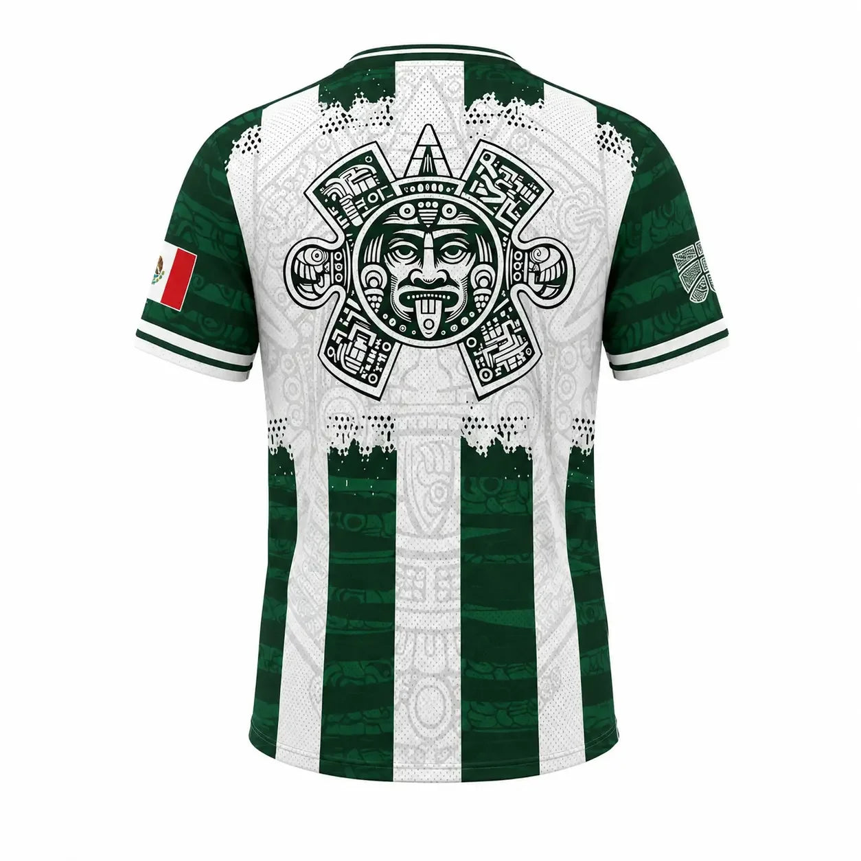 Mexican Aztec Calendar Soccer Shirt - Full Print Casual Four Seasons T-shirt Men and Women Breathable Quick Drying Sports Shirt