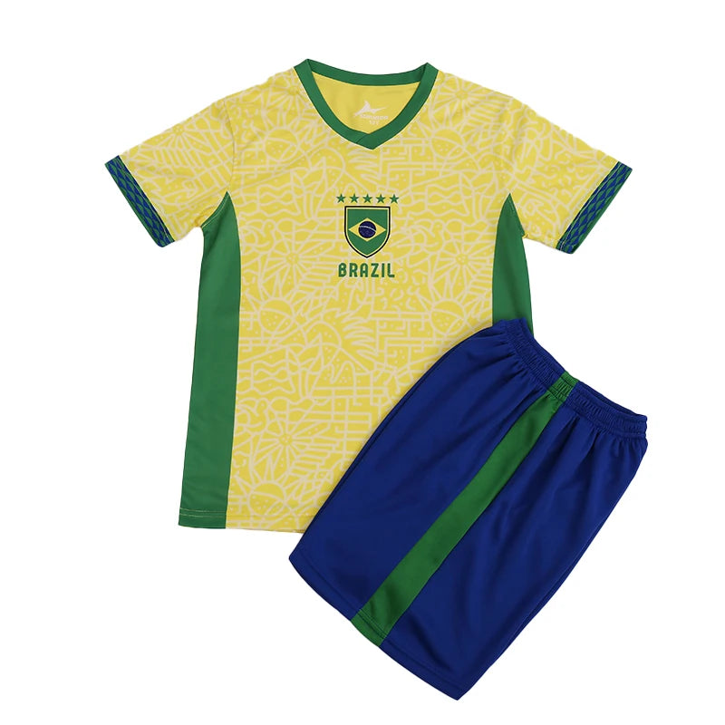 Suruida Kids' Soccer Jerseys Spain Romania Italy Mexico Children Soccer Uniforms Quick Dry Soccer Tracksuit for Boys & Girls