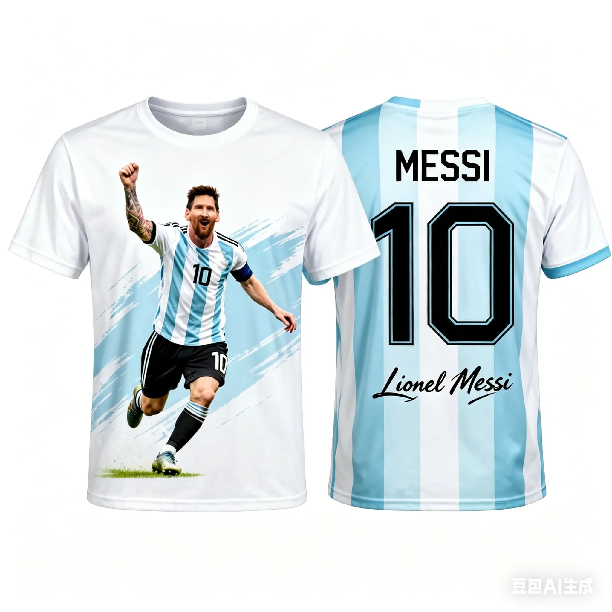 2026  Messi 10 Soccer Jersey Men with Barcelona Inspired Print Front and Messi Name and Number Back Sportswear for Fans