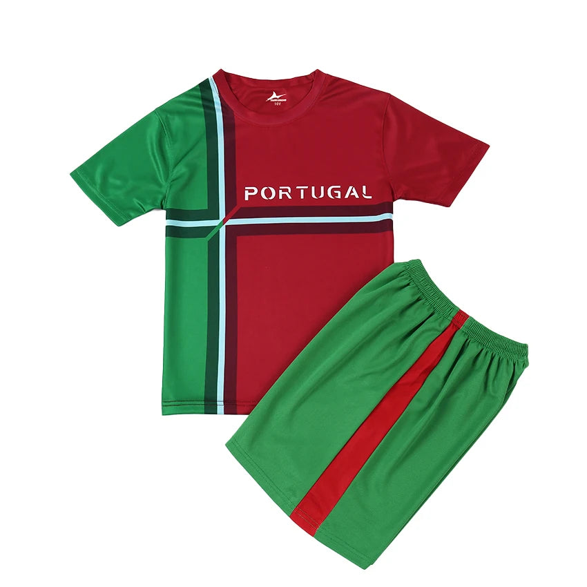 Suruida Kids' Soccer Jerseys Spain Romania Italy Mexico Children Soccer Uniforms Quick Dry Soccer Tracksuit for Boys & Girls