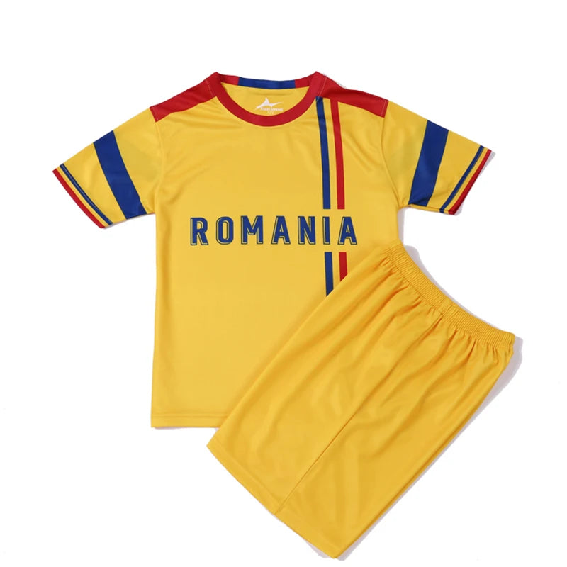 Suruida Kids' Soccer Jerseys Spain Romania Italy Mexico Children Soccer Uniforms Quick Dry Soccer Tracksuit for Boys & Girls