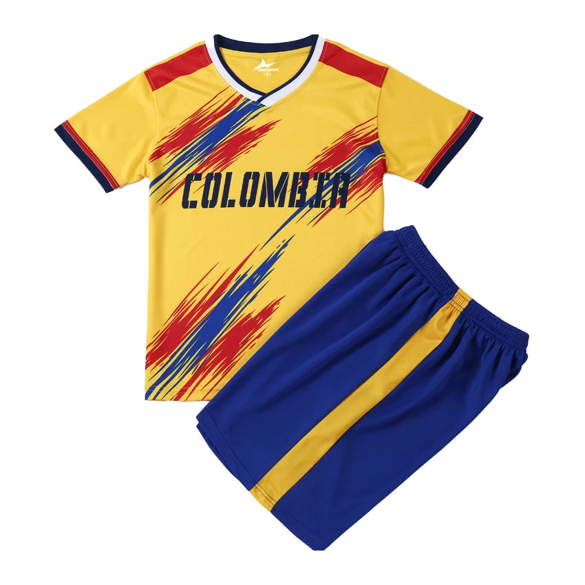 Suruida Kids' Soccer Jerseys Spain Romania Italy Mexico Children Soccer Uniforms Quick Dry Soccer Tracksuit for Boys & Girls