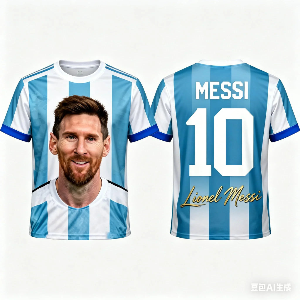 2026  Messi 10 Soccer Jersey Men with Barcelona Inspired Print Front and Messi Name and Number Back Sportswear for Fans