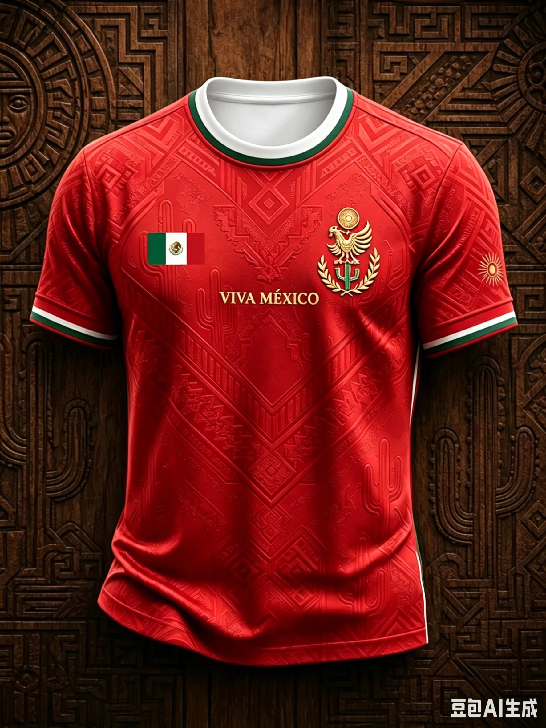 Men Mexico Flat Print Soccer Jersey Crew Neck Short Sleeve T Shirt Red MEXICO Letter  Sports Training Fan Casual Football Tee