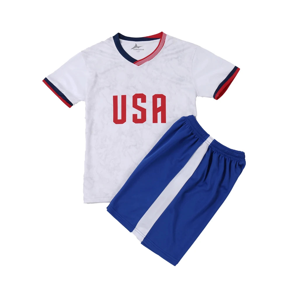 Suruida Kids' Soccer Jerseys Spain Romania Italy Mexico Children Soccer Uniforms Quick Dry Soccer Tracksuit for Boys & Girls