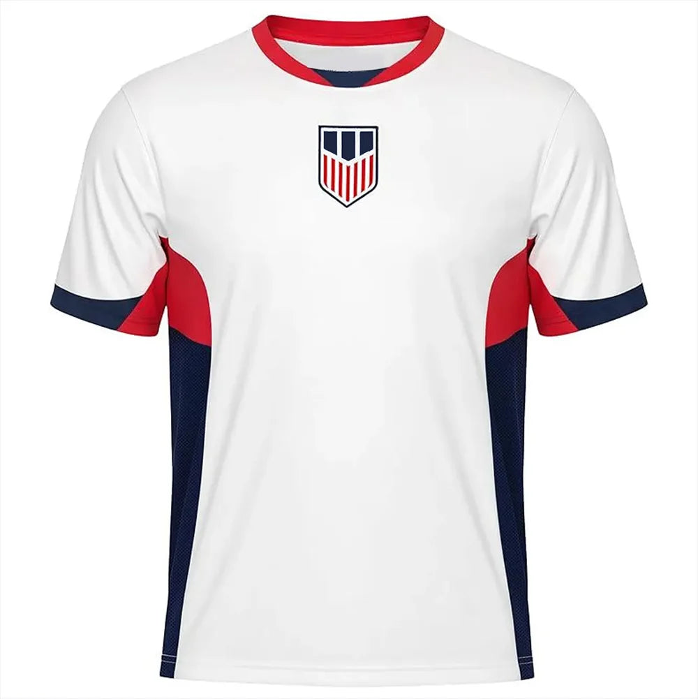 2026 USA Soccer Game Soccer T-Shirt Home Team Summer Round Neck Breathable Jersey Fashion Women Men High Street Oversized Tees