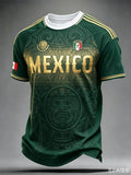 Gold MEXICO Eagle Flag Breathable Training Sportwear