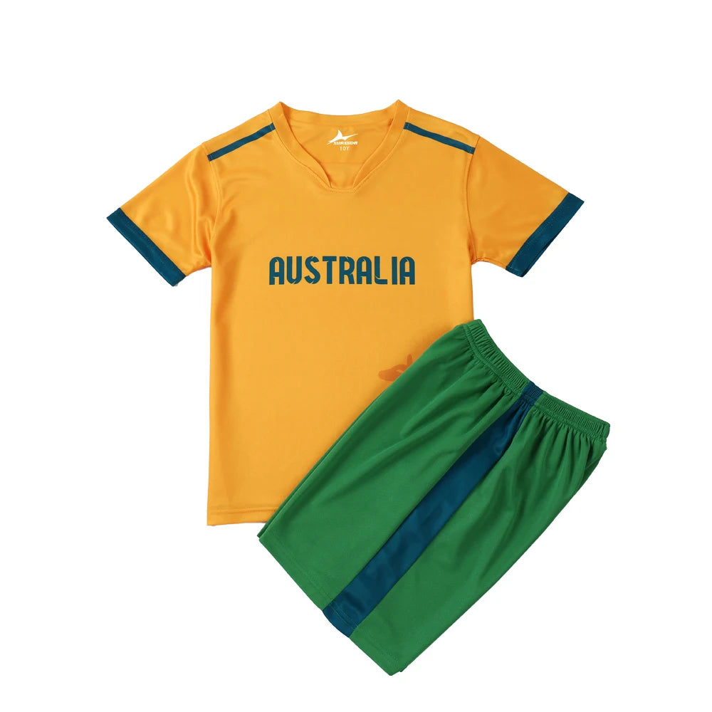 Suruida Kids' Soccer Jerseys Spain Romania Italy Mexico Children Soccer Uniforms Quick Dry Soccer Tracksuit for Boys & Girls
