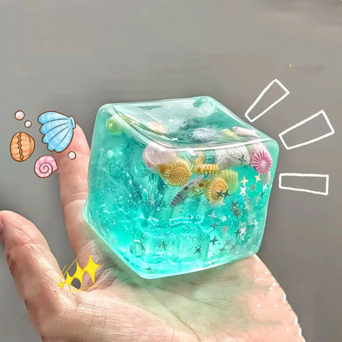Crystal Ocean Squishy Cube